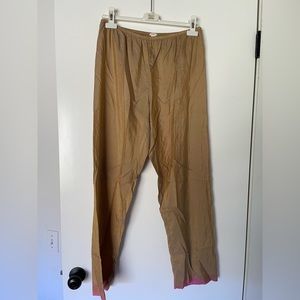 Dosa pants - golden brown, pink detail on hem